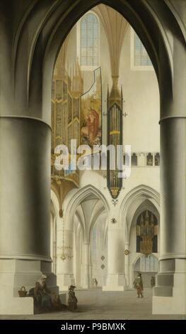 Interno della chiesa di San Bavo di Haarlem. Museo: Rijksmuseum Amsterdam. Foto Stock