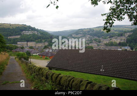 Hebden Bridge. John O' semole (Duncansby head) in terre fine. da estremità a estremità trail. In Inghilterra. Regno Unito Foto Stock