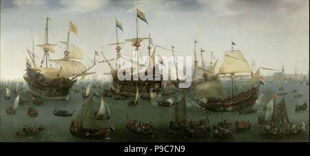 Il ritorno ad Amsterdam della seconda spedizione verso le Indie Orientali, 19 luglio 1599. Museo: Rijksmuseum Amsterdam. Foto Stock