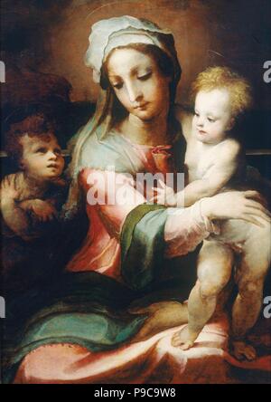 Madonna con bambino e neonato Giovanni Battista. Museo: Galleria d'Arte del Nuovo Galles del Sud. Foto Stock