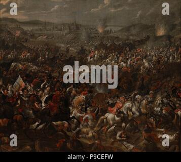 La battaglia di Vienna il 12 settembre 1683. Museo: Wilanów Palace Museum. Foto Stock