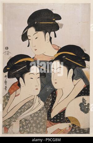 Tre bellezze del presente giorno (Toji san bijin). Museo: Collezione privata. Foto Stock