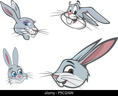 Fumetto illustrazione vettoriale di bunny capi Illustrazione Vettoriale