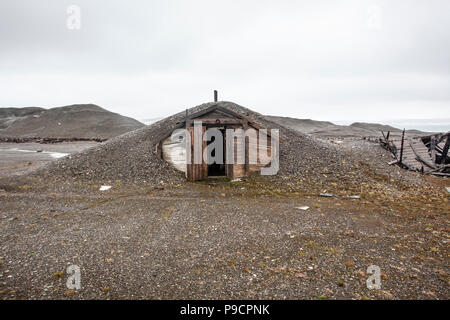 Abbandonato il russo stazione artica, Novaya Zemlya Foto Stock