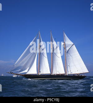 AJAXNETPHOTO. 19agosto, 2001.SOLENT, Inghilterra. - Tre MASTED - SHENANDOAH OFF BEMBRIDGE sporgenza durante il turno dell' isola di Wight COPPA AMERICA SILVER JUBILEE GARA. Foto:JONATHAN EASTLAND/AJAX REF:011908 8 Foto Stock