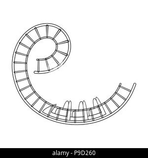 Roller Coaster per bambini e adulti. Loop di morti, diventa pericolosa e terribile rides.parco divertimenti unico icona nel delineare lo stile simbolo di vettore di stock Illustrazione Vettoriale