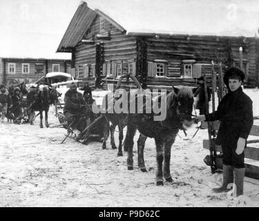 La fanteria americana vicino a Arkhangelsk, dicembre 1918. Museo: Collezione privata. Foto Stock