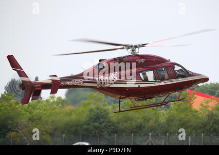 Una campana 429 elicottero a Farnborough Airshow internazionale 2018 Foto Stock