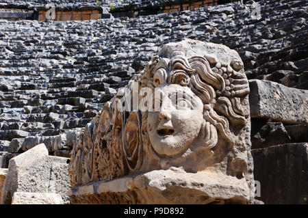 Intagliato maschera greca Foto Stock