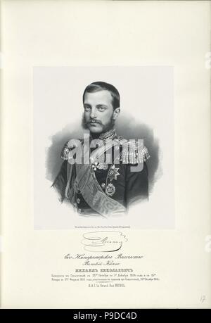 Ritratto del Granduca Michael Nikolaevich della Russia (1832-1909). Museo: Stato russo alla biblioteca storica di Mosca. Foto Stock