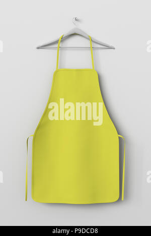 Vuoto grembiule giallo isolato su sfondo bianco con percorso di clipping. 3d'illustrazione. Foto Stock