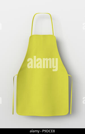 Vuoto grembiule giallo isolato su sfondo bianco con percorso di clipping. 3d'illustrazione. Foto Stock