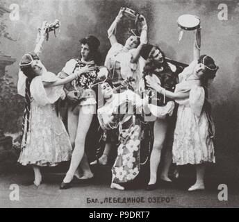 Scena dal balletto Il lago dei cigni, teatro Mariinsky. 1895. Museo: Teatro Bolshoi Museum di Mosca. Foto Stock