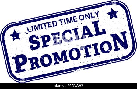 Blue grunge tempo limitato promozione speciale segno Illustrazione Vettoriale