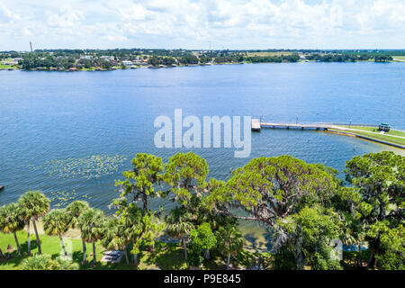 Florida,Lake Placid,Lake June-in-Winter,HL Bishop Park,vista aerea dall'alto,FL18071155d Foto Stock