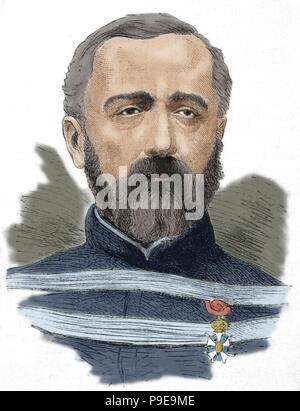 Felix Charles Douay (1816-1879). Generale dell'esercito francese. Ritratto. Incisione. 'La Ilustracion Española y Americana ", 1870. Colorati. Foto Stock