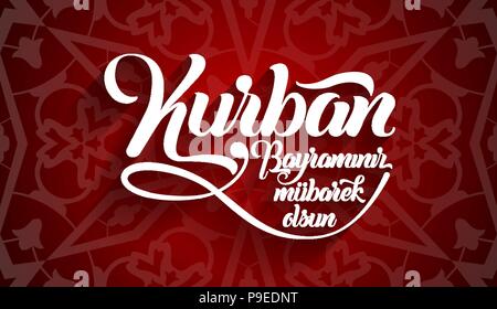 Kurban bayramininiz mubarek olsun. Traduzione dal turco: Felice Festa del sacrificio. Illustrazione Vettoriale