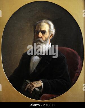 Ivan Trutnev (1827-1912). Pittore russo e insegnante di arte. Self-portrait. Vilnius Picture Gallery. La Lituania. Foto Stock