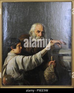 Tadeusz Gorecki (1825-1868). Pittore polacco. Un mendicante cieco e un ragazzo, 1843. Vilnius Picture Gallery. La Lituania. Foto Stock