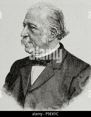 Theodor Fontane (1819-1898). Scrittore tedesco. Ritratto. Incisione. Foto Stock