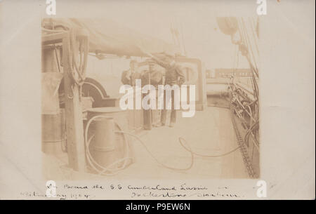 L'annata 1904 Fotografia di S.S.Cumberland in Folkestone Harbour, Kent, Inghilterra Foto Stock