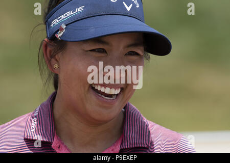 Sylvania, OH, Stati Uniti d'America. Il 15 luglio 2018. Fare Brianna sorrisi con ventole il giorno 4 del LPGA Marathon Classic in Sylvania, Ohio, il 13 luglio 2018. Credito: Mark Bialek/ZUMA filo/Alamy Live News Foto Stock