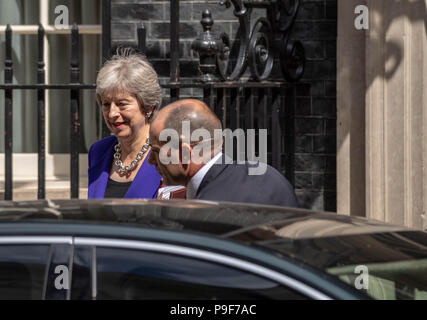 Londra, Regno Unito il 18 luglio 2018, , lascia 10 Downing Street, Londra, UK Credit Ian Davidson/Alamy Live News Foto Stock