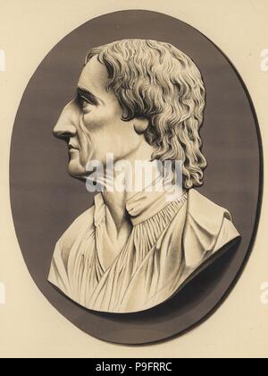 Medaglione ritratto di Robert William Boyle. Chromolithograph da W. Griggs da Frederick Rathbone del vecchio Wedgwood, decorativo o di ceramica artistica di lavoro prodotta da Josiah Wedgwood, Quaritch, Londra, 1898. Foto Stock