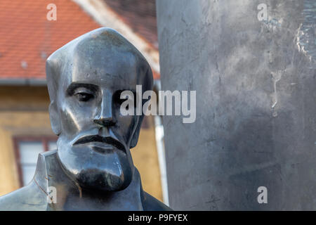 Zagabria, Croazia - Maggio, 06, 2017: Agosto Senoa statua in Vlaska s Foto Stock