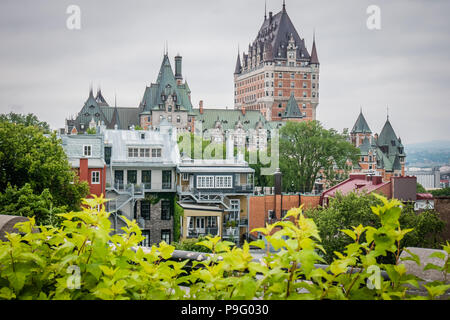 Famoso punto di riferimento storico hotel Chateau Frontenac nella città di Québec in Canada Foto Stock