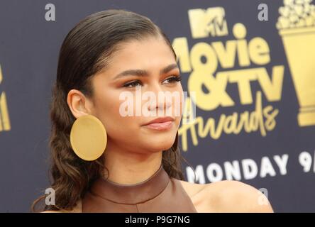 MTV Movie e TV Awards 2018 tenutasi a Barker Hangar di Santa Monica, California. Dotato di: Zendaya dove: Los Angeles, California, Stati Uniti quando: 16 giu 2018 Credit: Adriana M. Barraza/WENN.com Foto Stock