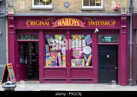 Hardys originale Sweetshop in Brushfield St, Londra, Regno Unito. Foto Stock