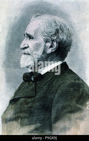 Giuseppe Verdi (1813-1901), compositore italiano, incisione 1893. Foto Stock