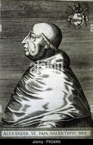 Alessandro VI, Rodrigo Borgia (1431-1503) il Papa della Chiesa Cattolica. Foto Stock