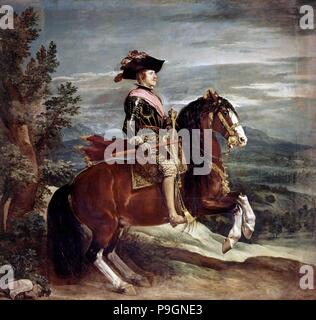 Ritratto equestre di Filippo IV (1605-1665), Re di Spagna. Foto Stock