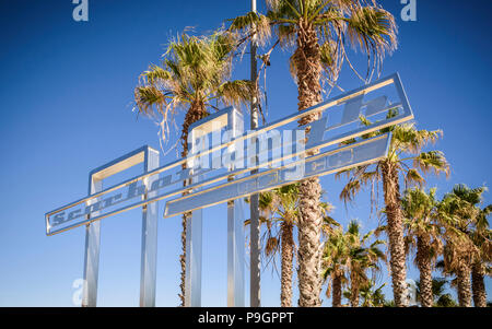 Ornati in Scarborough Beach segno artwork, Scarborough Beach, Australia occidentale Foto Stock