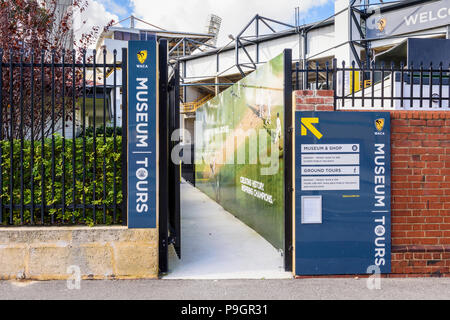 Ingresso al WACA Museo al WACA terreno nella zona est di Perth, Western Australia Foto Stock