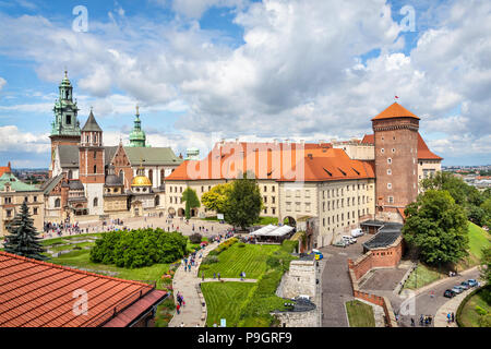 Il Castello Reale di Wawel e Cattedrale di Cracovia, in Polonia Foto Stock