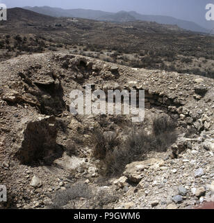 Dettaglio del sito archeologico di Los Millares (Santa Fé de Modújar, Almería). Foto Stock