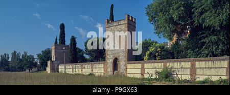 Parete di Alcala de Henares XIII secolo, villaggio della Comunità di Madrid. Spagna, Europa Foto Stock