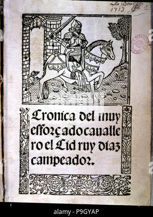 Coprire "El Cid Campeador', Rodrigo Diaz de Vivar, il Cid (1043? -1099), cavaliere castigliano. Foto Stock