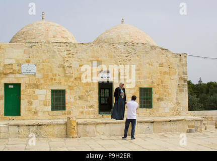 Alcuni degli edifici a cupola sul Monte del Tempio di Gerusalemme in Israele. Il luogo della Cupola della Roccia Moschea Islamica Foto Stock