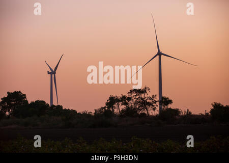 Le turbine eoliche in India. Foto Stock