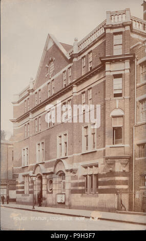 L'annata 1907 Cartoline fotografiche di Rochester Row stazione di polizia, City of Westminster, Londra Foto Stock