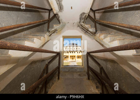 Vista interna del Presidio Modelo, prigione modello costruito alla fine degli anni venti su Isla de la Juventud, Cuba Foto Stock