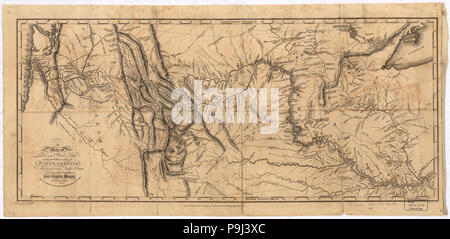 Una mappa di Lewis e Clark via attraverso la porzione occidentale del Nord America, dal Mississippi all'Oceano Pacifico - per ordine del potere esecutivo degli Stati Uniti in 1804, 5 & 6 Foto Stock