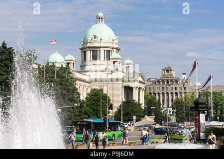 Il Parlamento nazionale di Serbia a Belgrado. Foto Stock