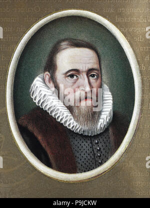 Johan van Oldenbarnevelt, 14 settembre 1547 - 13 maggio 1619, era un statista olandese che ha giocato un ruolo importante nella lotta olandese per l'indipendenza dalla Spagna, digitale migliorata la riproduzione di un originale stampa da l'anno 1900 Foto Stock