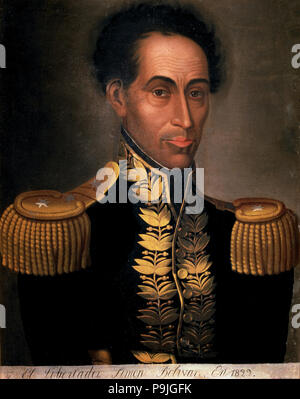 Simon Bolivar " il liberatore" (1783-1830), militare ed eroe dell'indipendenza americana, portrai… Foto Stock