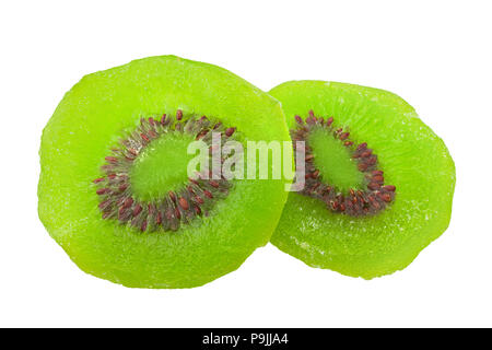 Kiwi secco, isolati su sfondo bianco, percorso di clipping, tutta la profondità di campo Foto Stock